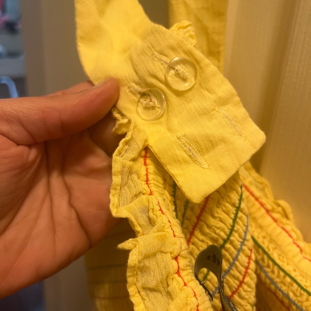 ModCloth Yellow Ruffled Women's TankTop - Picture 2 of 6